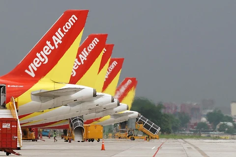 Vietjet sẵn sàng cung ứng vé máy bay để đáp ứng nhu cầu đi lại trong dịp Tết. (Ảnh: CTV/Vietnam+)
