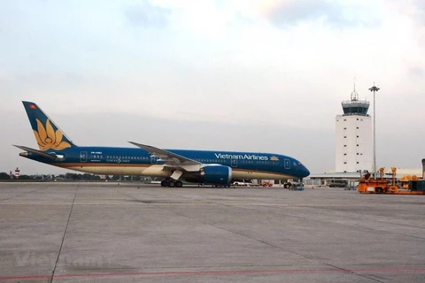 Máy bay của hãng hàng không Vietnam Airlines. (Ảnh: CTV/Vietnam+)