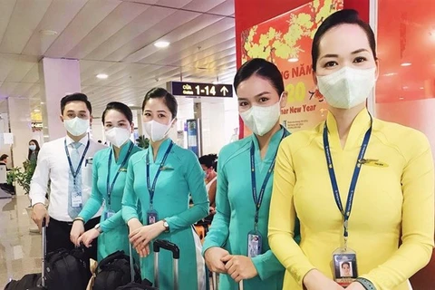 Hãng hàng không Vietnam Airlines luôn sẵn sàng ứng phó mọi trước tình huống liên quan đến virus Corona. (Ảnh: CTV/Vietnam+)