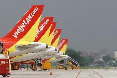 Đội tàu bay của hãng hàng không Vietjet. (Ảnh: CTV/Vietnam+)