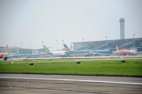 Máy bay của các hãng hàng không Việt Nam tại sân bay Nội Bài. (Ảnh: Việt Hùng/Vietnam+)