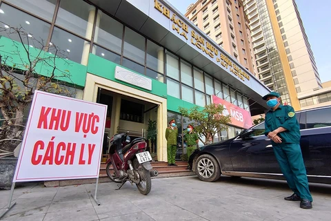 Một khách sạn được chọn làm khu vực cách ly cho hành khách nhập cảnh vào Việt Nam. (Ảnh: V.Hùng/Vietnam+)