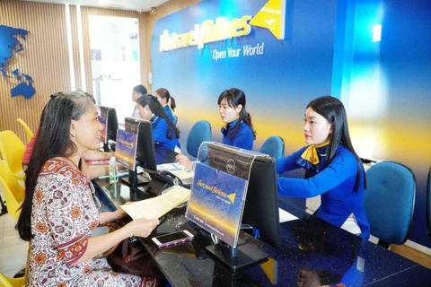 Một phòng vé máy bay của hãng hàng không Vietravel Airlines. (Ảnh: CTV/Vietnam+)