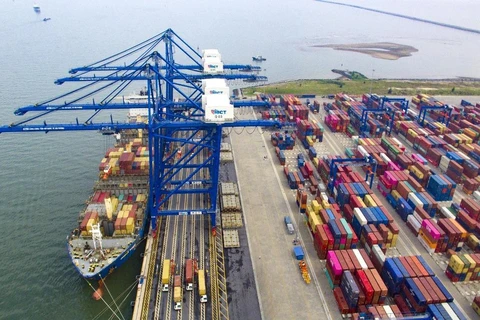 Hoạt động hàng hải đóng góp nhiều vào việc duy trì chuỗi cung ứng hàng hóa. (Ảnh: CTV/Vietnam+)