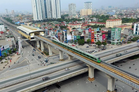 Dự án đường sắt đô thị Cát Linh-Hà Đông chính thức được nghiệm thu và sắp đưa vào khai thác. (Ảnh: Huy Hùng/TTXVN)