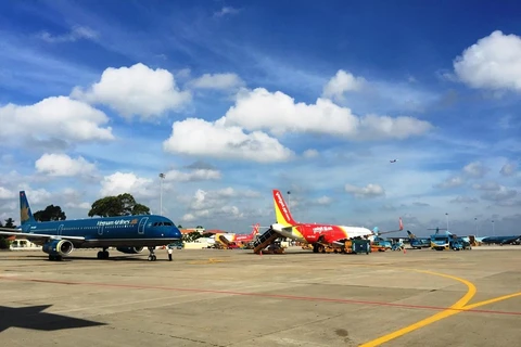 Máy bay của các hãng hàng không tại một sân bay. (Ảnh: Việt Hùng/Vietnam+)