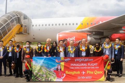 Vietjet mở đường bay Phú Quốc-Bangkok, giá vé chỉ từ 299.000 đồng. (Ảnh: CTV/Vietnam+)