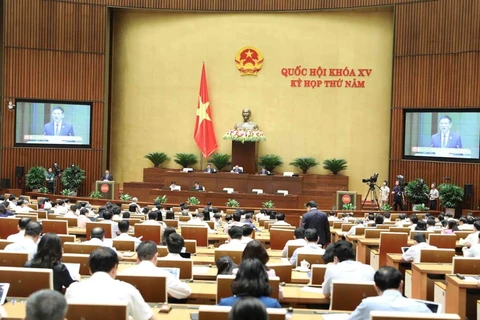 Quang cảnh phiên họp Quốc hội khóa XV sáng ngày 24/5. (Ảnh: Minh Đức/TTXVN)