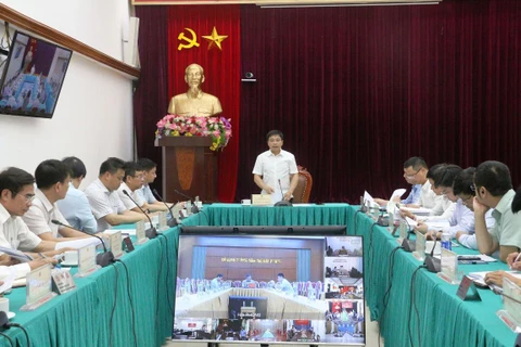 Bộ trưởng Bộ Giao thông Vận tải Nguyễn Văn Thắng chỉ đạo tại cuộc họp kiểm điểm tiến độ giải ngân vốn đầu tư công của ngành giao thông. (Ảnh: Việt Hùng/Vietnam+)