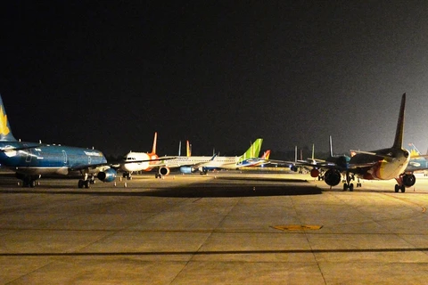 Máy bay của các Hãng hàng không tại Sân bay Quốc tế Nội Bài. (Ảnh: PV/Vietnam+)