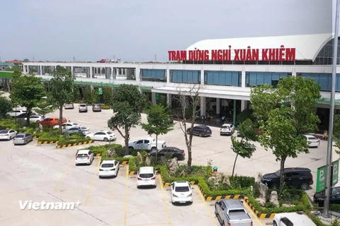 Trạm dừng nghỉ Xuân Khiêm trên tuyến Cao tốc Cao Bồ-Mai Sơn. (Ảnh: PV/Vietnam+)