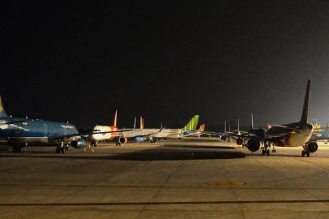 Máy bay của các hãng hàng không tại Sân bay Quốc tế Nội Bài. (Ảnh: PV/Vietnam+)