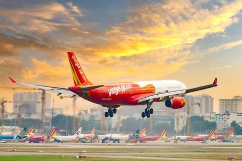 Máy bay của hãng hàng không Vietjet Air. (Ảnh: PV/Vietnam+)