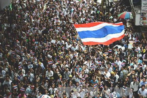 Biểu tình phản đối dự luật ân xá tại Thái Lan. (Nguồn: AFP/TTXVN)