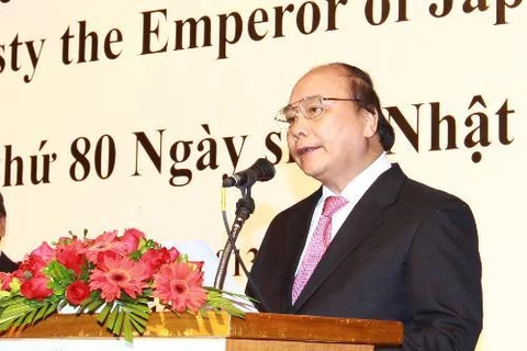 Phó Thủ tướng Nguyễn Xuân Phúc phát biểu tại lễ kỷ niệm. (Nguồn: TTXVN)