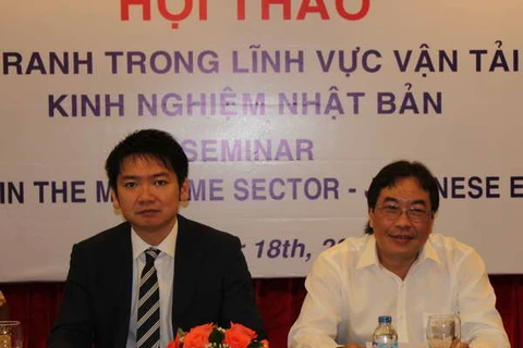 Ông Nguyễn Phương Nam và ông Hiroyuki Yamashita tại hội thảo. (Ảnh: Hà Huy Hiệp/Vietnam+) 