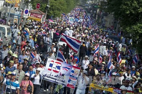 Phe đối lập ở Thái Lan có kế hoạch tổ chức cuộc biểu tình lớn vào ngày 13/1 tới nhằm làm tê liệt thủ đô Bangkok. (Nguồn: AFP/TTXVN)