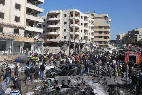 Hiện trường vụ đánh bom tại Beirut. (Nguồn: AFP/TTXVN)