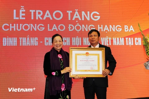 Trao Huân chương Lao động cho Chủ tịch Hội người Việt Nam tại Séc