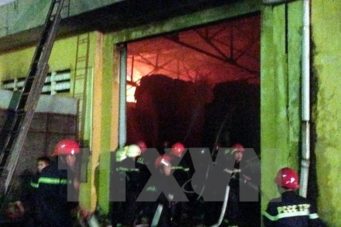 Dập tắt vụ hỏa hoạn tại dãy cửa hiệu ở Long Hồ-Vĩnh Long 