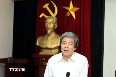  Phó chủ tịch Thường trực Hội nhà báo Việt Nam Hà Minh Huệ. (Ảnh: An Đăng/TTXVN)