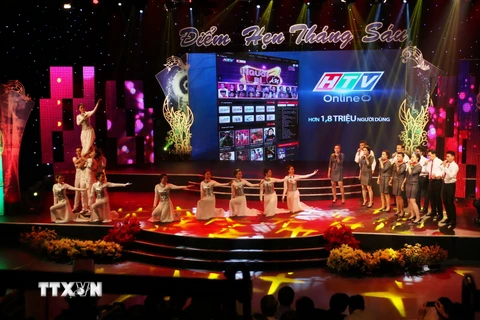 Tiết mục biểu diễn của Đài phát thanh truyền hình TP. Hồ Chí Minh. (Ảnh: Mạnh Linh/TTXVN)