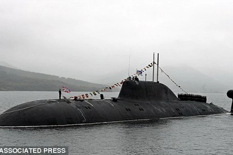 Tàu ngầm hạt nhân Akula-class của Nga có khả năng tàng hình khiến Phương Tây e ngại. (Nguồn: Associated Press)