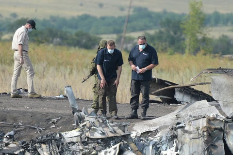 Hiện trường máy bay MH17 bị bắn hạ. (Nguồn: sputniknews)