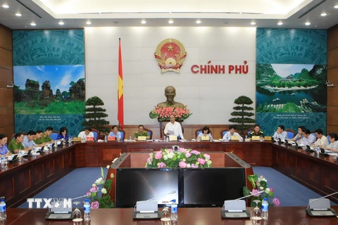 Phó Thủ tướng Nguyễn Xuân Phúc chủ trì cuộc họp Hội đồng Tư vấn đặc xá Trung ương 2015. (Ảnh: Doãn Tuấn/TTXVN) 