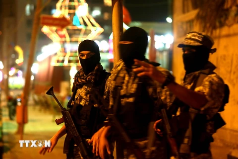 Các thành viên phong trào Hamas tại thành phố Gaza ngày 29/6. (Nguồn: AFP/TTXVN)