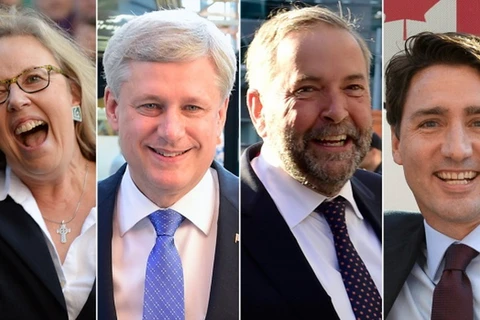 Lãnh đạo 4 chính đảng Canada. (Nguồn: cbc.ca)