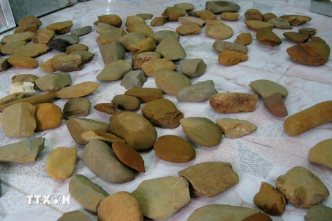 Công cụ lao động bằng đá của người tiền sử được phát hiện ở Hà Giang. Ảnh minh họa. (Nguồn: TTXVN)