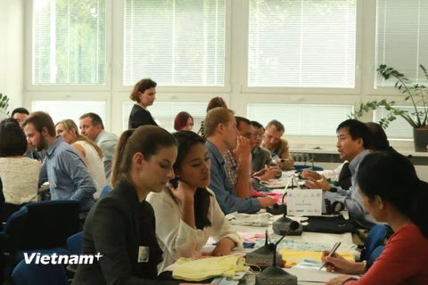 Các doanh nghiệp Hà Nội và Séc trao đổi trực tiếp về khả năng hợp tác. (Ảnh: Nguyễn Hồng Tâm/Vietnam+)