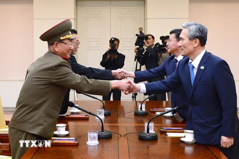 Hai miền Triều Tiên hội đàm phán cấp cao giải quyết căng thẳng. (Nguồn: Yonhap/TTXVN)