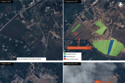 Những hình ảnh vệ tinh mới nhất của cơ quan cung cấp tình báo quốc phòng IHS Jane’s đã cho thấy các hoạt động tăng cường của Nga tại Syria. (Nguồn: Wall Street Journal)