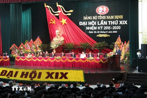 Đại hội đại biểu Đảng bộ tỉnh Nam Định lần thứ XIX. (Ảnh: Văn Đạt/TTXVN) 
