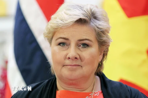 Thủ tướng Na Uy Erna Solberg. (Ảnh: Đức Tám/TTXVN)