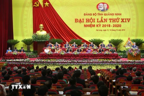 Toàn cảnh khai mạc Đại hội Đảng bộ tỉnh Quảng Ninh lần thứ XIV. (Ảnh: Nhan Sáng/TTXVN)