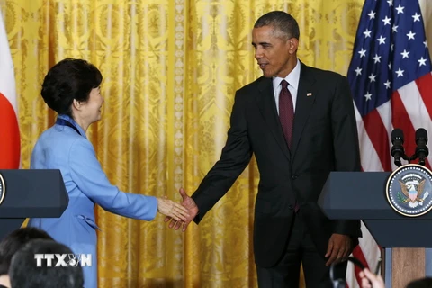 Tổng thống Mỹ Barack Obama và Tổng thống Hàn Quốc Park Geun-hye tại Washington. (Nguồn: Reuters/TTXVN)