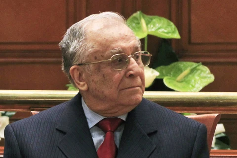 Cựu tổng thống Ion Iliescu tại tòa án. (Nguồn: Reuters)