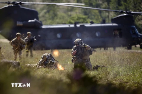 Binh sỹ Mỹ tham gia cuộc tập trận Phản ứng mau lẹ 2015 của NATO tại Đức hồi tháng Tám. Ảnh minh họa. (Nguồn: AFP/TTXVN)