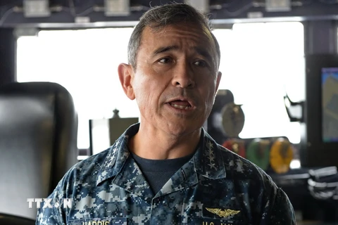 Tư lệnh Hạm đội Thái Bình Dương của Mỹ, Đô đốc Harry Harris. (Nguồn: AFP/TTXVN)