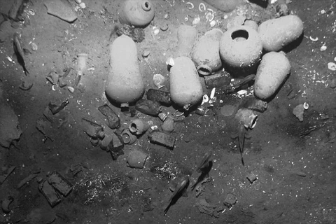 Những hình ảnh đầu tiên về tàu chở vàng San Jose chìm dưới đáy biển từ hơn 300 năm trước. (Nguồn: AFP)