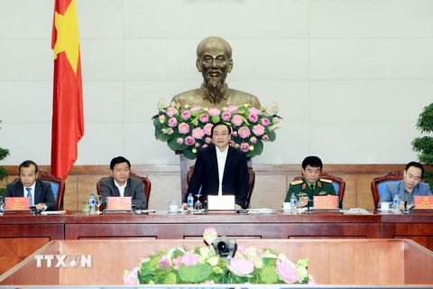 Phó Thủ tướng Hoàng Trung Hải phát biểu tại Hội nghị. (Ảnh: Phạm Kiên/TTXVN)