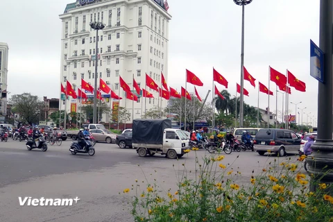 Thành phố Huế rực rỡ cờ hoa đón chào Năm mới. (Ảnh: Quốc Việt/Vietnam+)