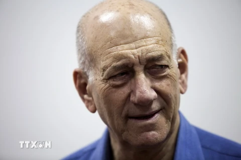 Cựu Thủ tướng Ehud Olmert tại phiên tòa ở Jerusalem. (Nguồn: AFP/TTXVN)