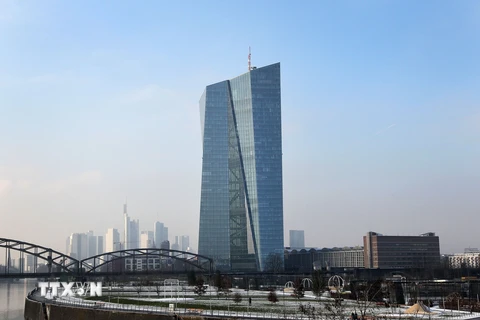 Trụ sở Ngân hàng Trung ương châu Âu (ECB) tại Frankfurt am Main, miền tây Đức ngày 21/1. (Nguồn: AFP/TTXVN)