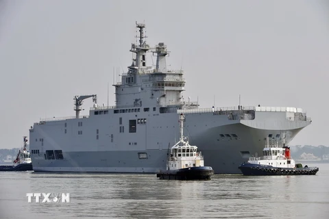 Tàu chiến Mistral Sevastopol của Pháp. (Nguồn: AFP/TTXVN)