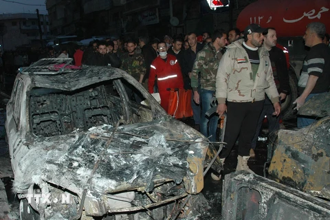 Hiện trường một vụ đánh bom ở Homs. Ảnh minh họa. (Nguồn: AFP/TTXVN)