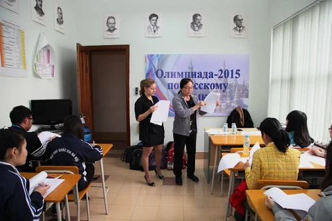 Các thí sinh tham gia cuộc thi Olympic tiếng Nga do Trung tâm Khoa học-Văn hóa Nga tại Việt Nam tổ chức. Ảnh minh họa. (Nguồn: rcnk-vietnam.org)